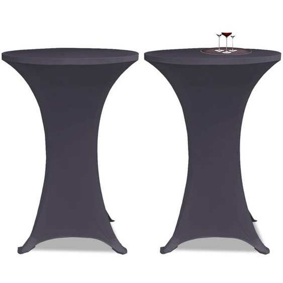 Housse de table extensible 80 cm 2 pcs Anthracite
