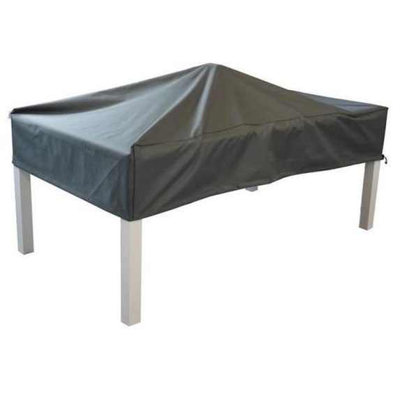 Housse de table - PROLOISIRS - 210x100 cm - Gris - Protection pluie et UV - Cordon réglable