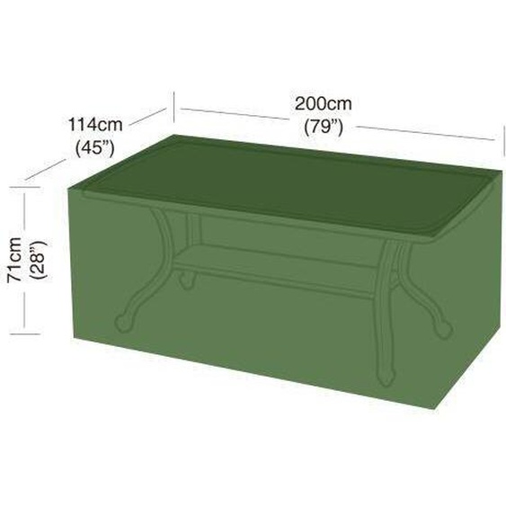 housse pour table rectangulaire 8 places 200x114x71cm, PE 90g/m2