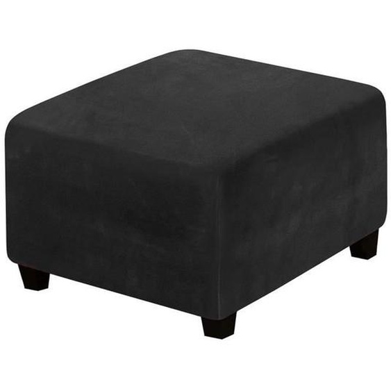 Housse Repose Pied Carré, velours, Noir
