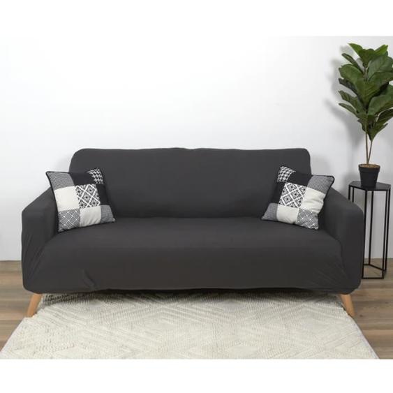 Housse de canapé - Housse de canapé extensible - Trois places - Gris - 230 x 80 x 85 cm - Lavable en machine