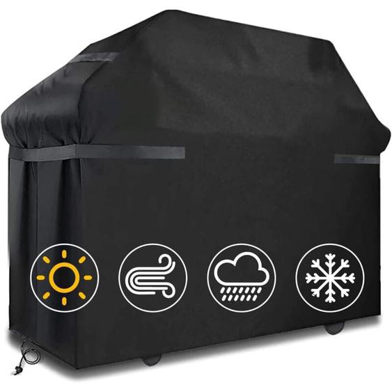 Housses de barbecue Housse de barbecue étanche Coupe-vent, indéchirable Housse de barbecue avec sangles et sac de rangement (145 x 61 x 117 cm)