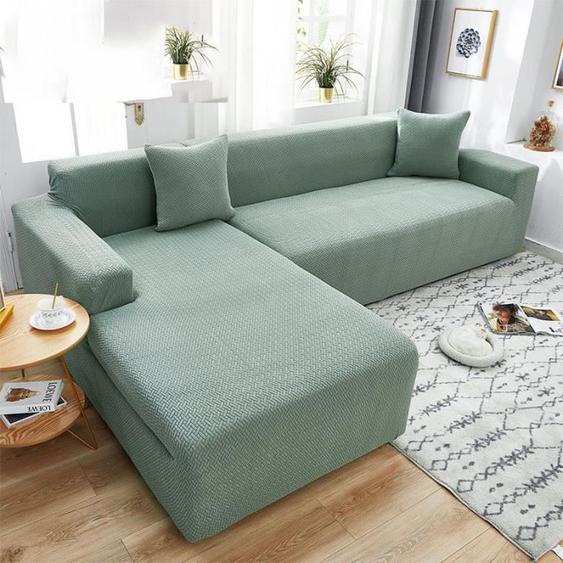 Housses de Canapé Sectionnelles, Extensible Confortable Housses de Canapé Forme L, 2 place + 3 place avec 2 taies doreiller, 13
