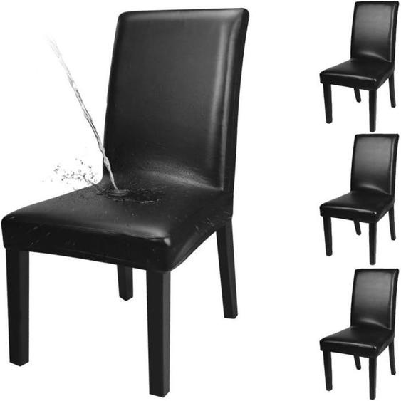 Housses de chaise de salle à manger, housse de protection de chaise de salle à manger en cuir PU solide, imperméable et résistante