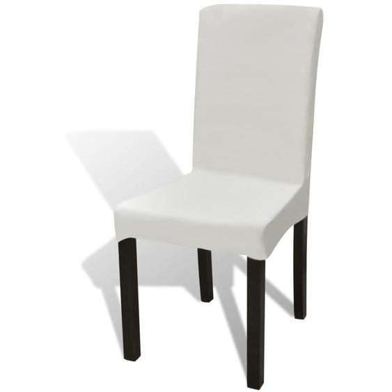 Housses de chaise élastiques droites 6 pcs Crème