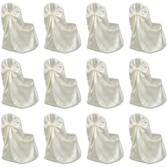 Housses de chaise pour banquet de mariage 12 pcs Crème
