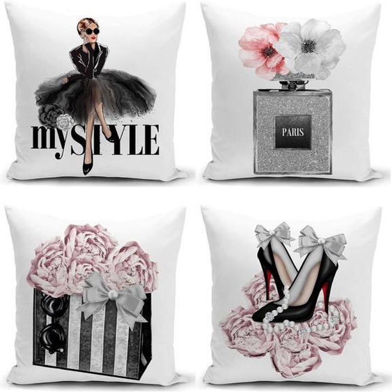 Housses de Coussin Décoratives pour Lit de canapé Girls Fleurs de Parfum Housses Coussin  Chambre Taies doreiller en Velours 45x45