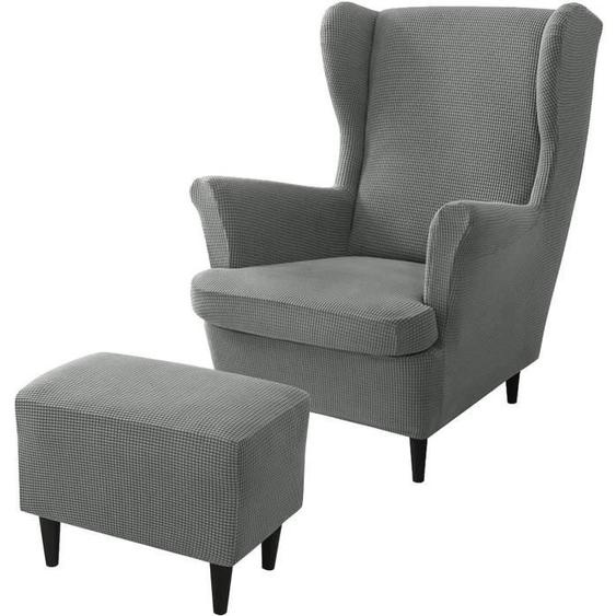 Housses de Fauteuil à Oreilles, Housse de Chaise à Oreilles et Housse de Tabouret Ottoman Housse de canapé avec Bande