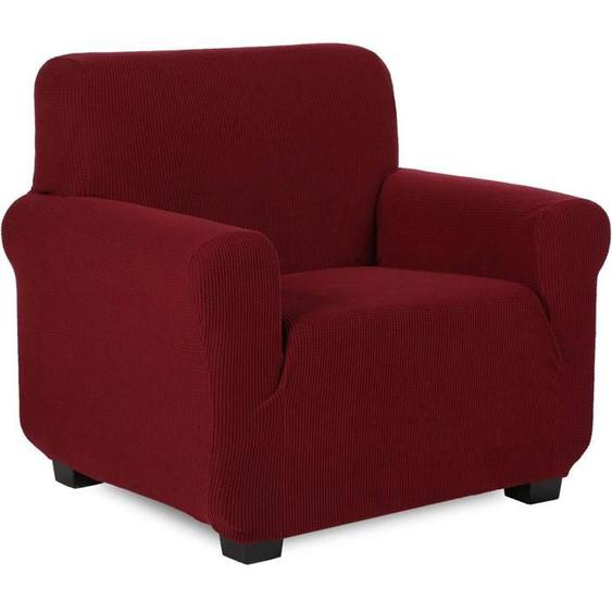 Housses de fauteuil, housse de canapé extensible en jacquard (rouge vin)