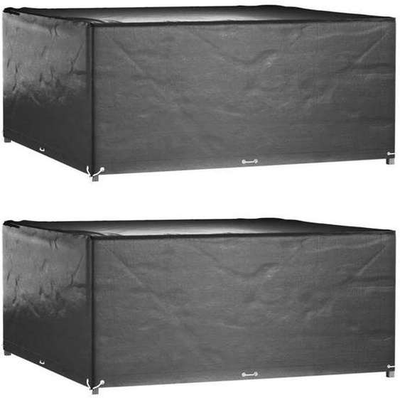 Housses de protection 2 pcs-Étanche Bâche salon de jardin Imperméable Anti-UV 16 œillets 300x300x75 cm carré SHL47169