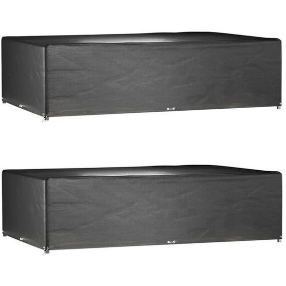 Housses de protection 2 pcs-Étanche Bâche salon de jardin Imperméable Anti-UV 16 œillets rectangulaire SHL77406