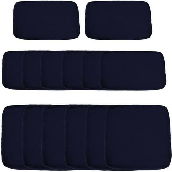 Outsunny - Housse de coussin - Polyester - 65x8x65cm - Bleu