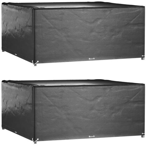 Housses de salon de jardin 2 pcs 16 œillets 250x250x90 cm carré