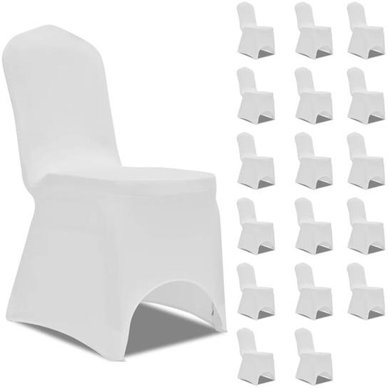 Housses élastiques de chaise Blanc 18 pcs