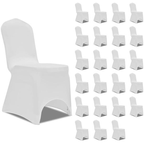 Housses élastiques de chaise Blanc 24 pcs
