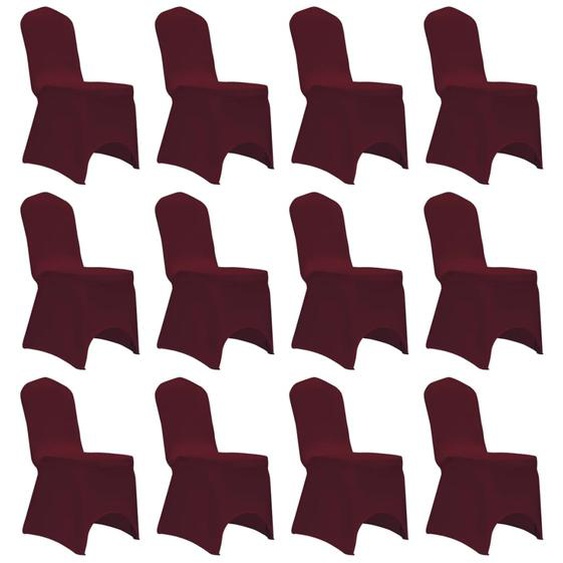 Housses élastiques de chaise Bordeaux 12 pcs