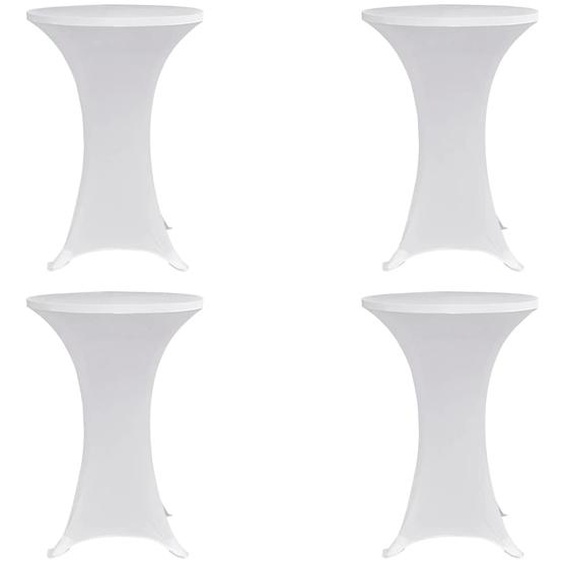 Housses élastiques de table Ø 60 cm Blanc 4 pcs