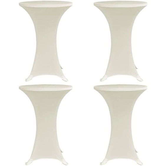 Housses élastiques de table Ø 60 cm Crème 4 pcs