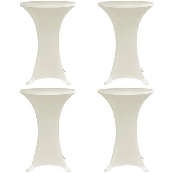 Housses élastiques de table Ø 80 cm Crème 4 pcs