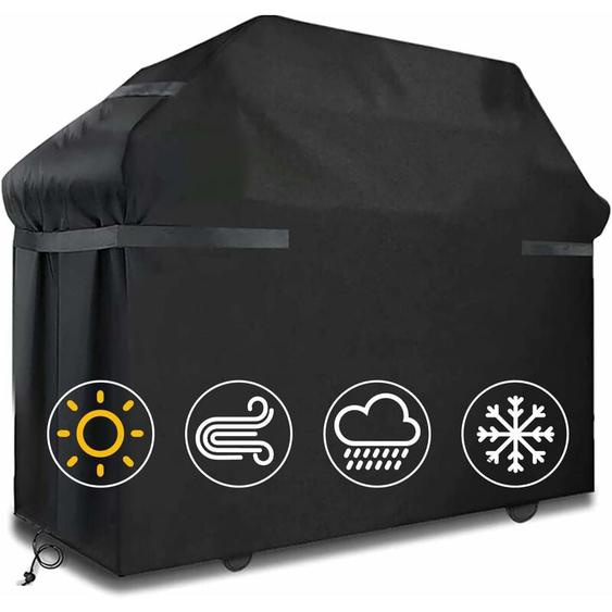 Housses pour Barbecue Housse de Barbecue étanche Couverture de Barbecue Coupe-Vent, indéchirable avec Sangles et Sac de Rangement (145x61x117cm)