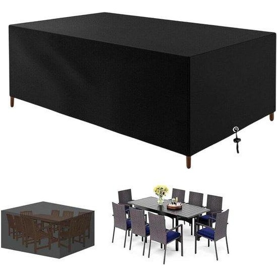 Housses pour meubles de jardin - Housses de protection pour meubles de terrasse - Protection des meubles - Tissu Oxford 420D - 448 x 278 x 116 cm - Noir