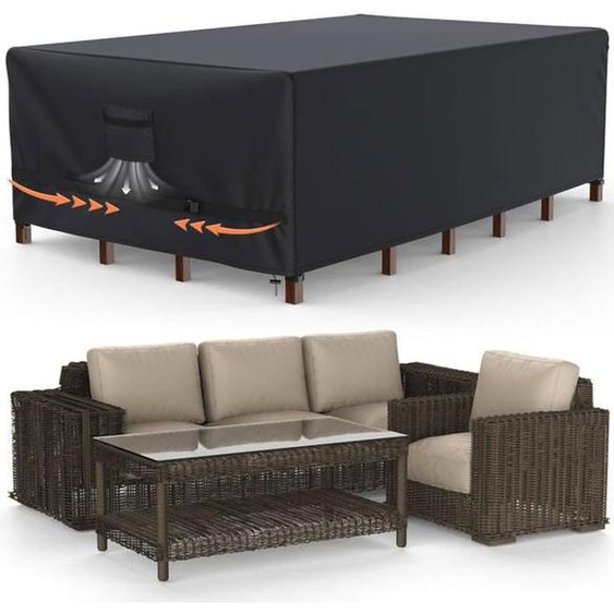 Housses Pour Mobilier De Jardin 250 * 210 * 90CmHousse De Protection Salon De Jardin ImperméableBache Table De Jardin En Tissu O