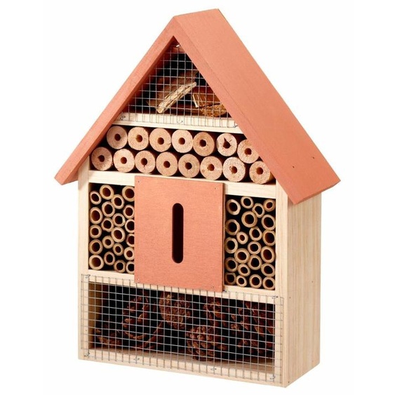 HOWHOMELY | Abri pour insectes - Ruche - 9 x 22 x 29 cm - rose - Hôtel pour insectes - Décoratif - pour le jardin