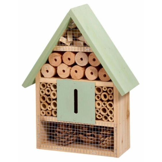 HOWHOMELY | Ruche - Hôtel à insectes - vert - 9 x 22 x 29 cm - Abri pour insectes - pour le jardin - le balcon - Décoratif