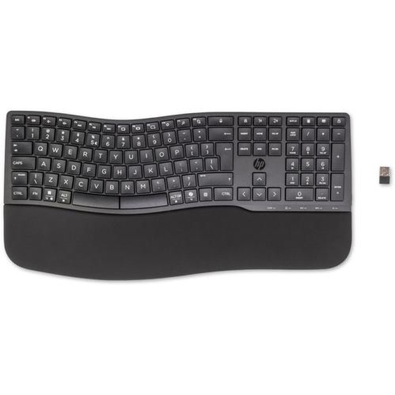 HP Clavier double mode 680 Comfort, Taille réelle (100 %), Sans fil, RF sans fil + Bluetooth, QWERTY, Noir 8T6L8AA#ABB