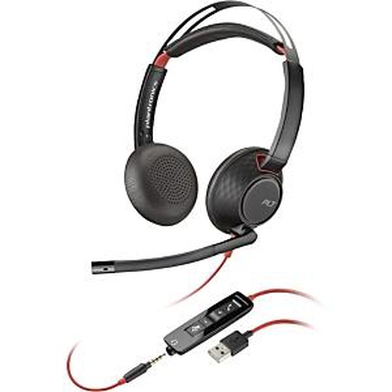 HP POLY POLY Blackwire C3225 haut, Avec fil, Bureau/Centre dappels, 87 g, Casque, Noir 7S4M7AA