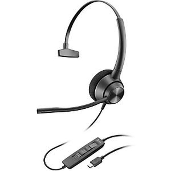 HP POLY POLY Micro-casque EncorePro 310 monaural USB-C TAA, Avec fil, Appels/Musique, 55 g, Casque, Noir 760Q8AA