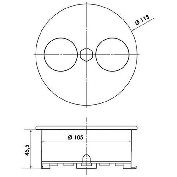 HPF prise encastrée Duplex double prise, cache rond noir mat