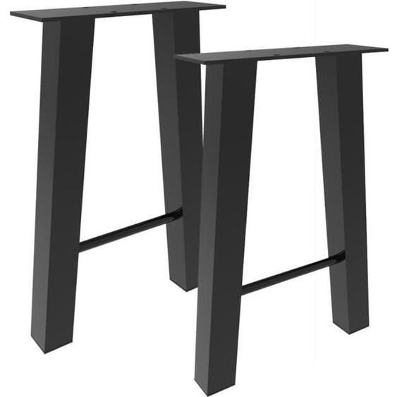 Pieds de Table - HSTURYZ - Lot de 2 - Métal Noir - Style Industriel - Montage Facile