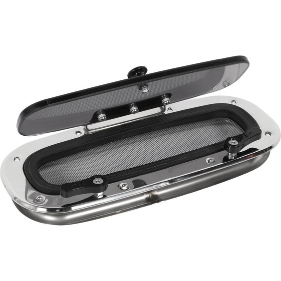 Hublot pour bateaux, 345 x 150 mm/13,58 x 6 pouces, ouverture intérieure, hublot résistant aux UV en acier inoxydable avec protection visuelle et poignée pour yachts