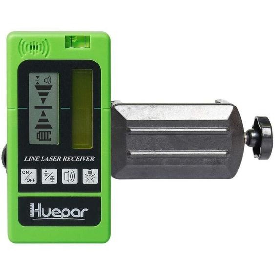 Huepar - LR-5RG Détecteur Laser Pour Laser à Impulsions, Numérique Récepteur de Laser Vert et Rouge, Utiliser avec Lasers à Ligne Distance Jusquà