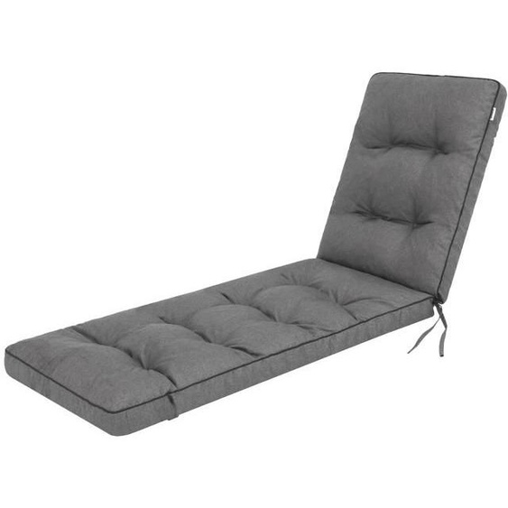 Hugo Grand Coussin pour Transat de Jardin 201x55 cm, Graphite Élégant, Protection UV, Facile à Nettoyer pour Usage Extérieur