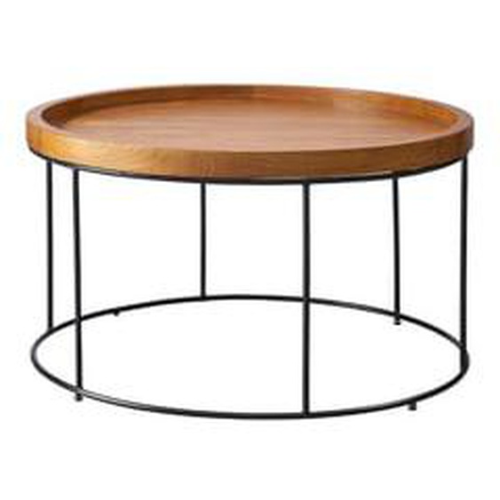 HUGO  Table basse en teck massif et métal ronde