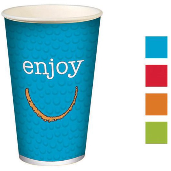 Huhtamaki Gobelet en carton recyclable Enjoy 30 cl couleurs assorties - Lot de 100