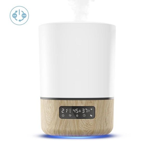 Humidificateur D’air Connecté, Diffuseur D’huiles Essentielles Breath Blanc