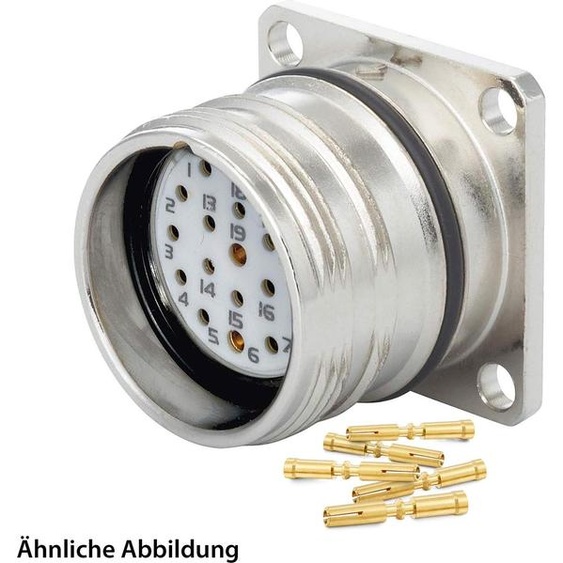 HUMMEL SET avec contacts M23 Connecteur de signal, insert à sertir droit, nombre de pôles 19, prise murale avant - 1
