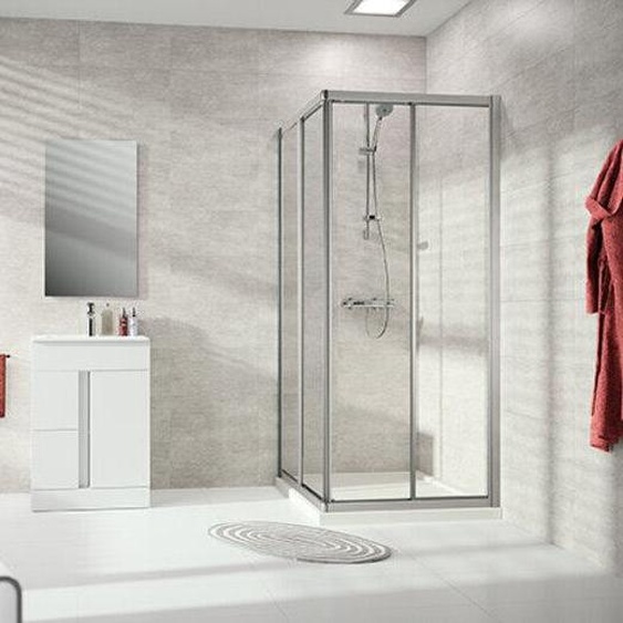 HÜPPE Alpha 2 Accès dangle à porte coulissante, 2 éléments (1/2), 4 angles, cadre complet, 800x1900mm, A22103055264