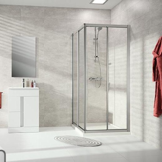 HÜPPE Alpha 2 Porte coulissante dangle, 2 éléments (1/2), 4 angles, cadre complet, 800x2000mm, A22111087321