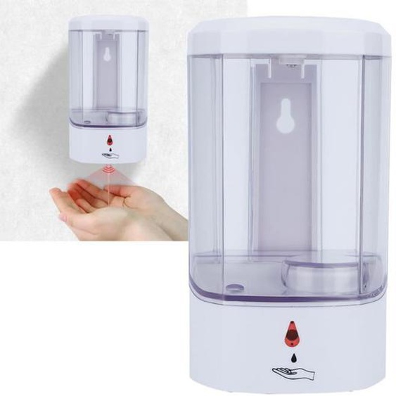 HURRISE récipient à savon Distributeur de savon automatique mural en ABS blanc de 800ml, sans contact, pour linge distributeur