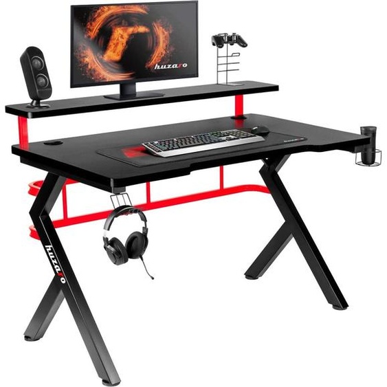 Huzaro Hero 5.0 Bureau de jeu avec accessoires, Noir, Nouveau, 120x60cm