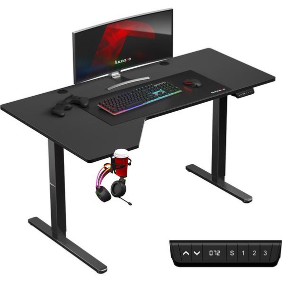 Huzaro Hero 9.1 | Table électrique Bureau dangle en L Table dordinateur Table de bureau Table haute 145 x 85 cm Réglable en hauteur | Noir
