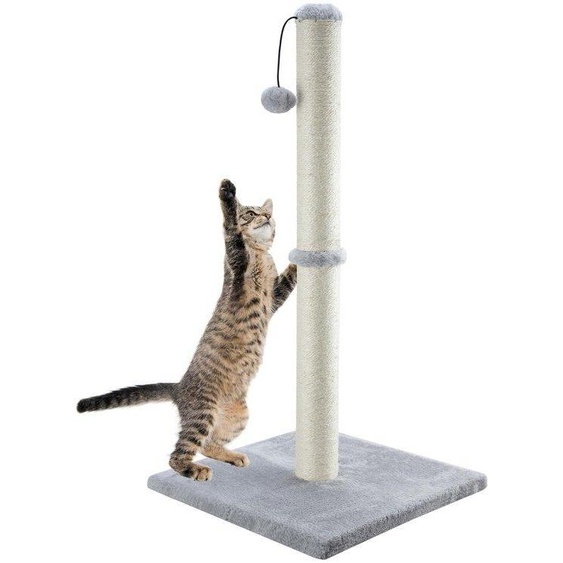 Ibenzoa® Arbre à gratter 86,4 cm – poteau à gratter vertical (tube en carton recouvert de sisal), base stable en panneaux de particules, peluche douce, balle interactive, pour chatons et grands chats