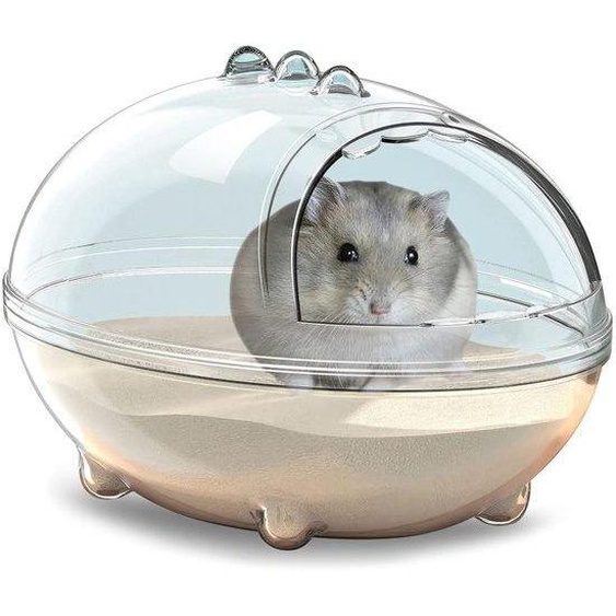 Ibenzoa® Baignoire pour hamster en forme de dinosaure – bac de bain transparent en acrylique, vue panoramique à 360°, dimensions : 13,6 x 9,6 x 9 cm, pour hamsters et petits animaux