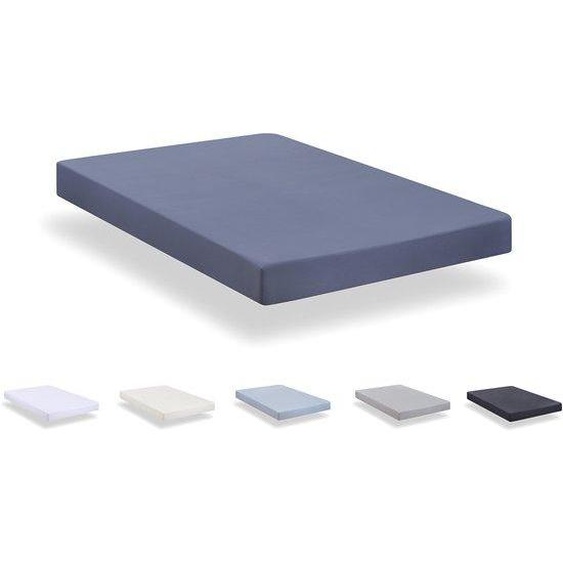 Ibenzoa® : Drap-housse pour matelas 180 x 190/200 cm – extra doux et respirant, en microfibre brossée, pour une hauteur de matelas de 20 à 30 cm, couleur gris clair/gris bleu, avec élastique tout autour