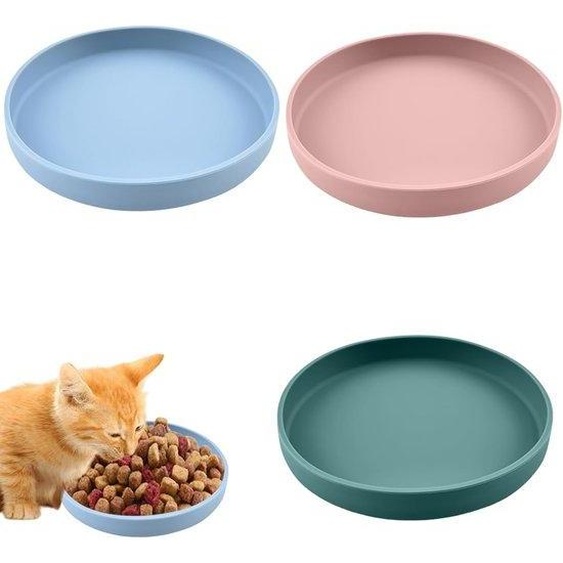 Ibenzoa® : Ensemble de 3 gamelles pour animaux en matériau composite céramique – 20 x 15 cm, diamètre du fond 18 cm, design neutre et mat, résistant aux rayures et aux salissures, pour aliments secs et humides
