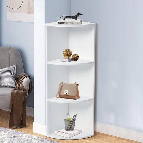 Ibenzoa® Étagère dangle multifonctionnelle blanche, 3 compartiments, 29 x 24 cm, en bois E1 avec placage mélaminé – Étagère murale pour salon, cuisine, couloir et bureau
